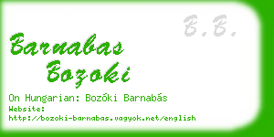 barnabas bozoki business card
