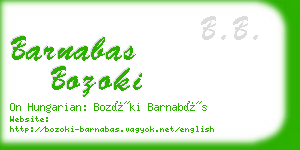 barnabas bozoki business card